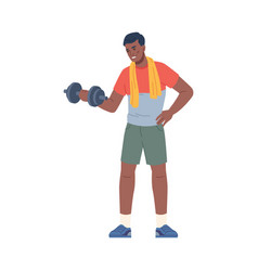 Man Lifting Dumbbells In Gym