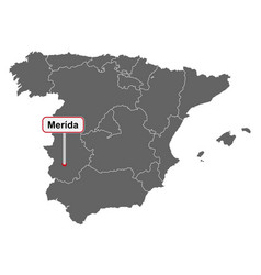 Map Spain With Place Name Sign Merida