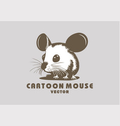 Monochrome Simple Cute Eared Little Cartoon Mouse