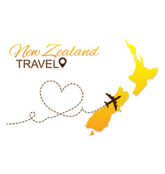 Travel To New Zealand By Airplane Concept