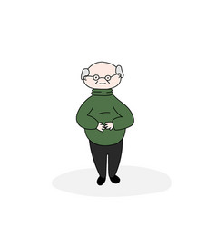 Grandfather In Glasses And Green Sweater