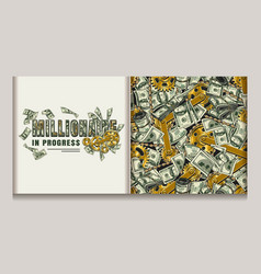 Pattern Label With Cash Money Gold Gears