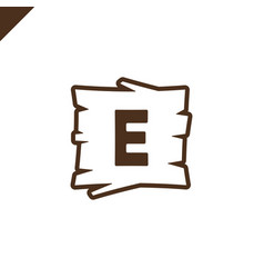 Wooden Alphabet Or Font Blocks With Letter E