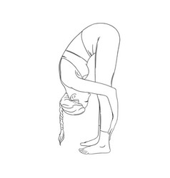 Flexible Yogi Woman Hatha Yoga Forward Fold Pose