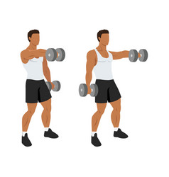 Man Doing Dumbbell Front Raise Exercise