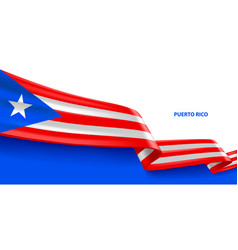 Puerto Rico 3d Ribbon Flag