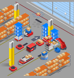 Robotic Warehouse Isometric Background