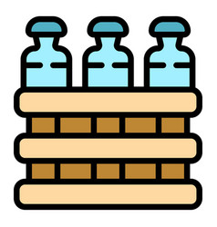 Water Bottle Pack Icon Flat