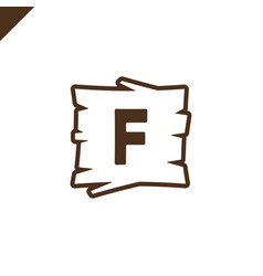 Wooden Alphabet Or Font Blocks With Letter F