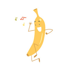 Funny Yellow Banana Character Dancing Moving Hand