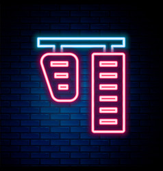 Glowing Neon Line Car Gas And Brake Pedals Icon