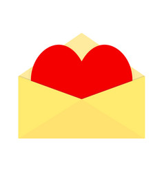 Heart In Paper Envelope To Message Valentine Day