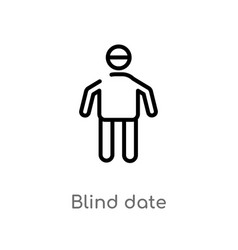 Outline Blind Date Icon Isolated Black Simple