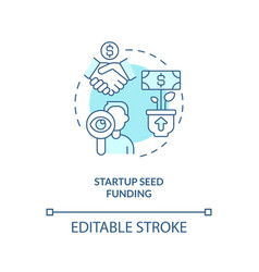 Startup Seed Funding Turquoise Concept Icon