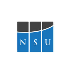 Nsu Letter Logo Design On White Background