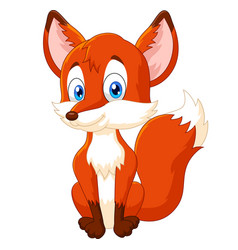 Cartoon fox look back Royalty Free Vector Image