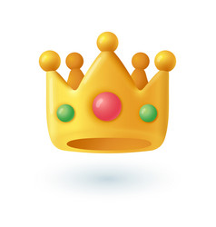 Gold Crown With Jewels 3d Icon