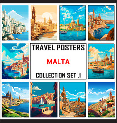 Malta Travel Poster Wall Art Print Wpa Set 1