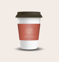 Hot Drink Paper Cup With Mockup Sleeve