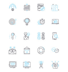 Process Transformation Linear Icons Set