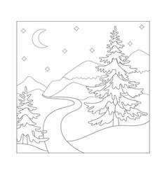 Winter Mountain Landscape With Spruce Trees