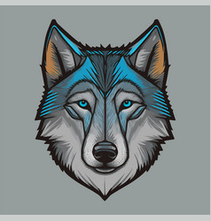 Wolf Head Mascot For Logo Icon Or Poster