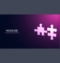 Abstract Jigsaw Puzzle Icon On Purple Background