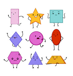 Geometric Shape Character Set Cartoon