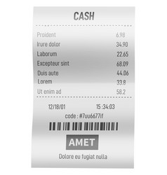 Cashier Check Realistic Receipt Mockup Store