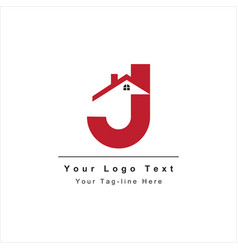 Letter J With House Roof Logo Icon