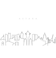 Outline Astana Skyline Trendy Template