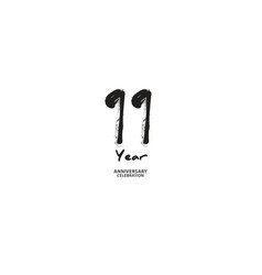 11 Year Anniversary Celebration Logotype On White