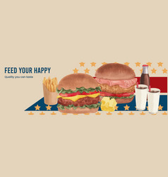 Facebook Ads Template With American Fastfood