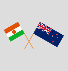 Crossed Flags Of The Niger And New Zealand