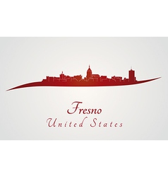 Fresno Skyline In Red