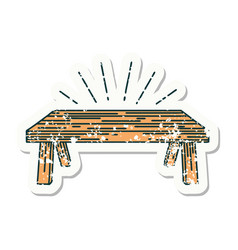 Grunge Sticker Tattoo Style Wood Table