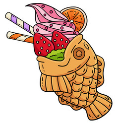 Taiyaki Ice Cream Cartoon Colored Clipart I