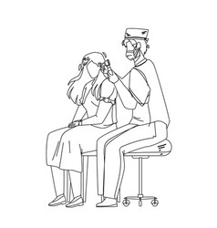 Audiologist Checking Patient Girl Ears