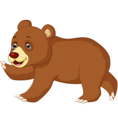 Cute Brown Bear Cartoon Posing