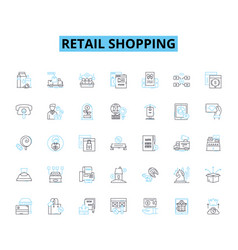 Retail Shopping Linear Icons Set Bargain