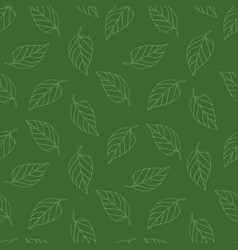 Green Line Art Leaves Seamless Pattern