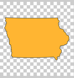 Iowa Map Shape United States Of America Flat