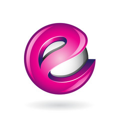 Magenta Glossy 3d Round Icon For Lowercase Letter