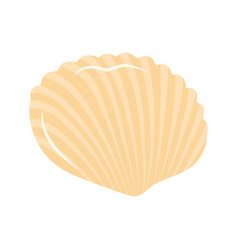 Seashell Scallop Cartoon Flat Isolated On White