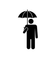 Man Under Umbrella Icon