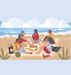 Picnic By The Sea Background Or Banner