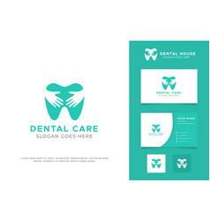 Dental Care Logo Hug Tooth Symbol