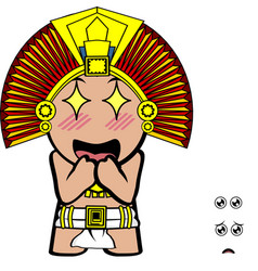 Funny Aztec Kid Mexican God Cartoon