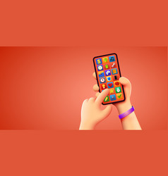 Holding Phone In Two Hands Mockup Editable