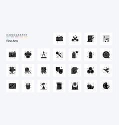 25 Fine Arts Solid Glyph Icon Pack